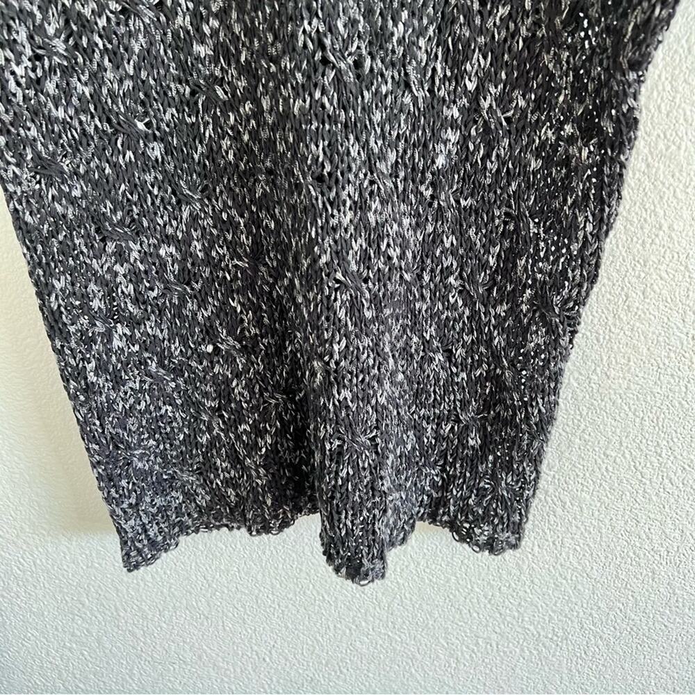 Eileen Fisher Ribbon Yarn Black Short Sleeve‎ Sweater - Picture 4 of 14